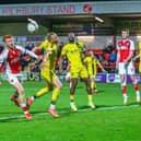 Callum Morton tries to break through a solid Burton defence