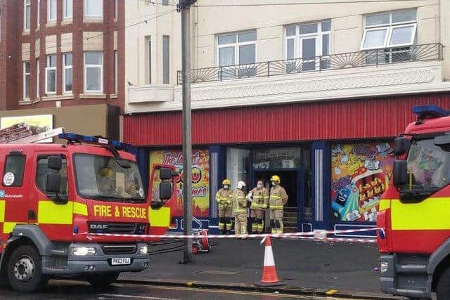 Firefighters at Harts Amusements