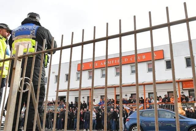Some visiting supporters were held on coaches until after kick-off, causing them to miss the start of the match. Others said they were 'kettled' outside the ground and diverted through a maze of side-streets before being brought face-to-face with Blackpool fans without a police presence