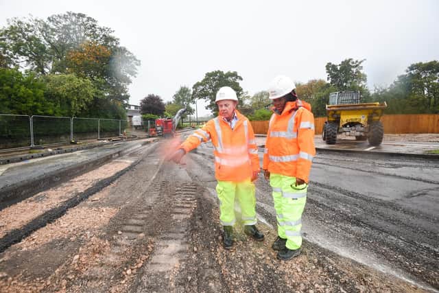 Keir construction manager, Dave Cooper with enivronmental advisor Daphning Pierre at the Skippool Road junction on the A585