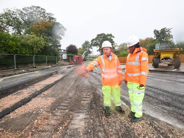Keir construction manager, Dave Cooper with enivronmental advisor Daphning Pierre at the Skippool Road junction on the A585