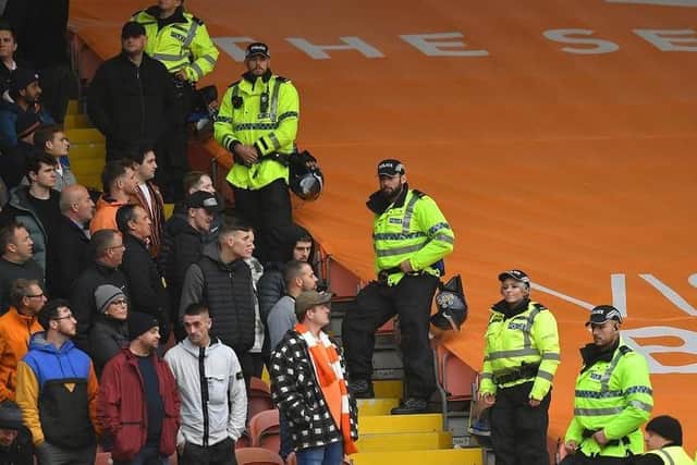 North End supporters are unhappy at Lancashire Police' s handling of their match-day visit, with some describing it as "an absolute shambles" and the "worst policing of a football match ever"