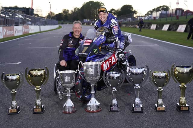 Team owner Steve Rodgers and champion rider Tarran Mackenzie with their trophies
Pictures: MCAMS YAMAHA / IMPACT IMAGES