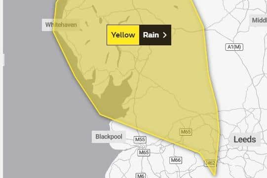 The warning covers the north of the Fylde coast