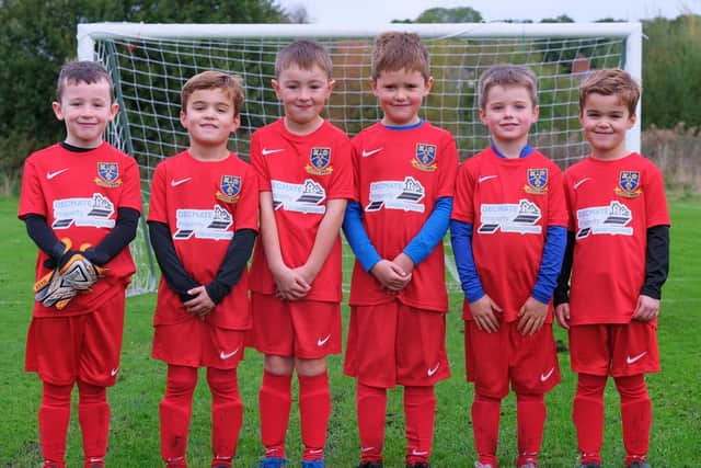 The Kirkham Junior Yellows team (from left): Jack Gallagher, Johnjoe Gaton, Harvey Hilton, Toby Oates and Freddie Gallagher