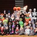 Staff and pupils from Anchorsholme Academy who dressed up for Halloween