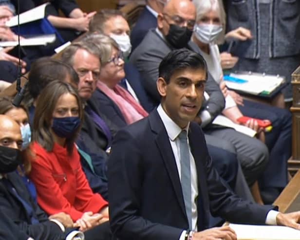 Chancellor Rishi Sunak speaking in the House of Commons