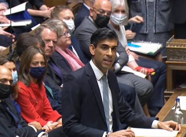Chancellor Rishi Sunak speaking in the House of Commons