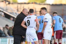 Jim Bentley gets his message across during AFC Fylde's defeat of Gateshead Picture: Steve McLellan