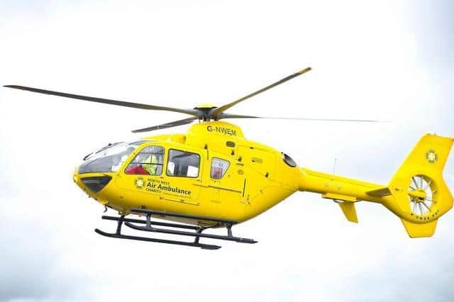 A person was taken to hospital by road following reports an air ambulance was responding to an incident in Thornton
