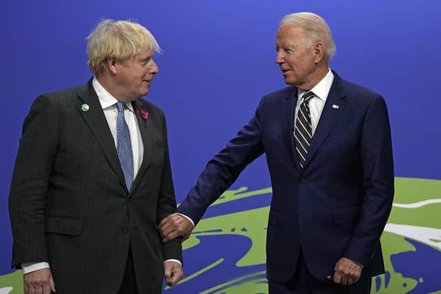 PM Boris Johnson and US president Joe Biden at COP26 in Glasgow