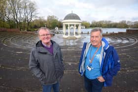 Nigel Patterson and Phil Robinson from the Friends of Stanley Park at the bandstand