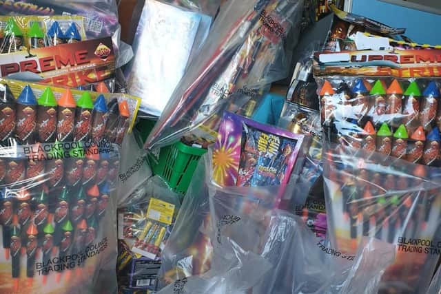 "£10,000 worth" of fireworks were seized by police in Blackpool (Credit: Lancashire Police)