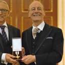 Tony Bonser (left) pictured after receiving his award from Lord Lingfield, Chair of Trustees for the League of Mercy, (pictured right) in the Egyptian Room of the Mansion House, London.
