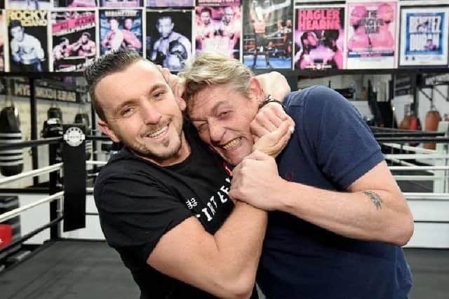 Wrestler William Regal in training with fellow Blackpool professional RP Davies