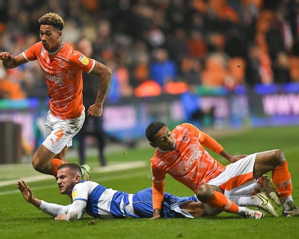 Jordan Gabriel takes on the QPR defence during Saturday's televised clash