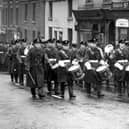 Procession on Poulton Street, Kirkham on Remembrance Sunday, November 1953
