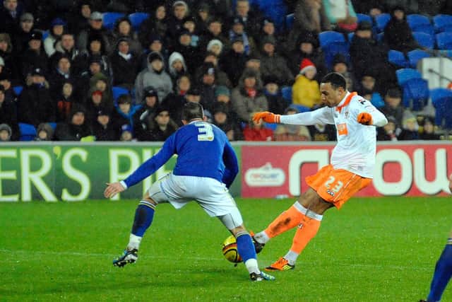 Matt Phillips finds the net for Blackpool at Cardiff City