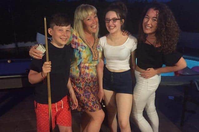 Happier times - Jane Ireland with her children, including son Marshall Metcalfe