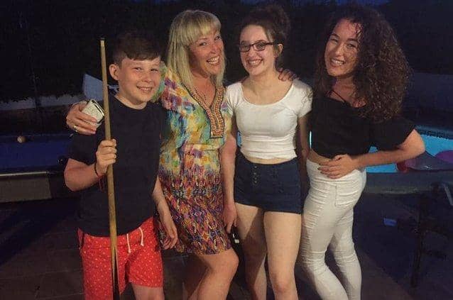 Happier times - Jane Ireland with her children, including son Marshall Metcalfe