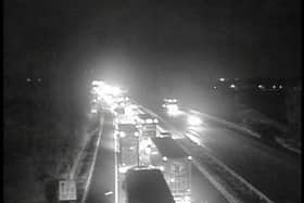 All northbound traffic is being held whilst emergency services work at the scene, between junctions 33 (Galgate, Lancaster South, A6) and 34 (Heysham, Morecambe)