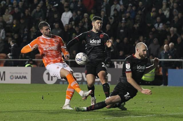 Gary Madine had Blackpool's clearest chance of the night