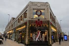 The decorations outside Lingerie Lounge