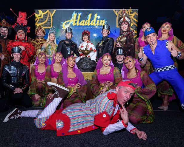Cast of Aladdin at the Globe Theatre, Blackpool Pleasure Beach
