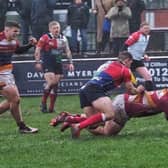 Ben Gregory scores for Fylde against Hull Ionians  Picture: CHRIS FARROW