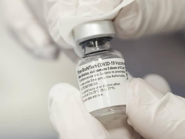 File photo dated 22/12/2020 of a Pfizer/BioNTech Covid-19 vaccine (Picture: Danny Lawson/PA)