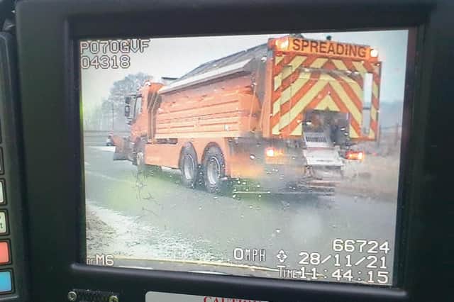 Gritters on the roads in Lancashire. Picture by Lancashire road police