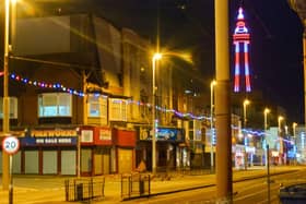 Damage to the building on the corner of Springfield Road and the Prom in Blackpool on Friday night