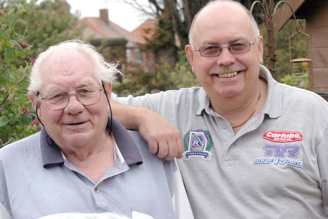 John, right, with designer David Hives prior to a trip to the USA to meet TVR car club fans