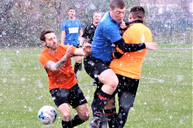 Sunday Trophy action between Re Italiani and Freckleton
Picture: KAREN TEBBUTT