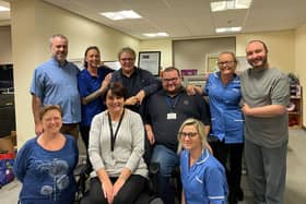 Margaret MacDonald (middle of front row), regional operations manager, Guardian Homecare, pictured with staff from the organisation, which is one of those that has been invited by Lancashire County Council to trigger a review of the price it charges for services