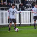 Rob Apter on the ball for Bamber Bridge against Basford United last weekend (photo:Ruth Hornby)