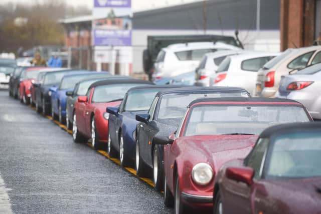 Around 30 TVR enthusiasts brought their cars along to pay tribute to John