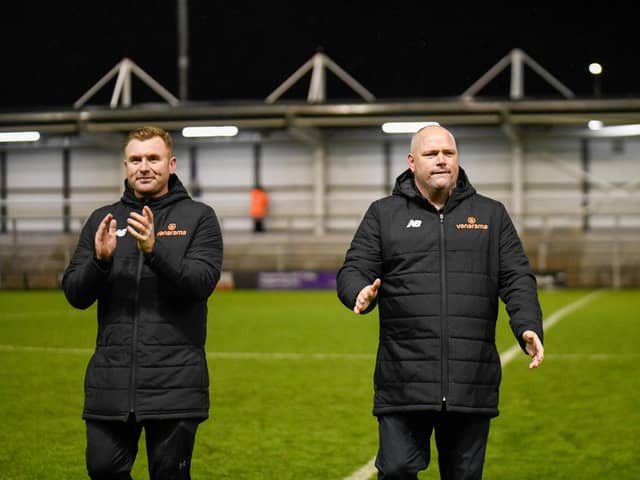 AFC Fylde's management team of Jim Bentley and Nick Chadwick Picture: Steve McLellan