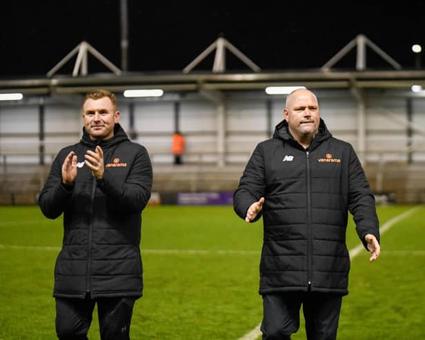 AFC Fylde's management team of Jim Bentley and Nick Chadwick Picture: Steve McLellan