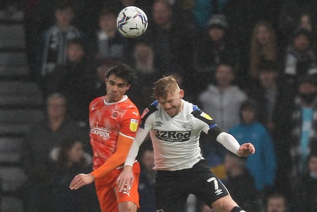 Reece James was withdrawn at half-time at Pride Park yesterday