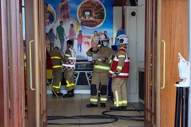 Firefighters are currently searching Blackpool Tower, to establish where the smoke has come from. Image: Lancashire Fire and Rescue.