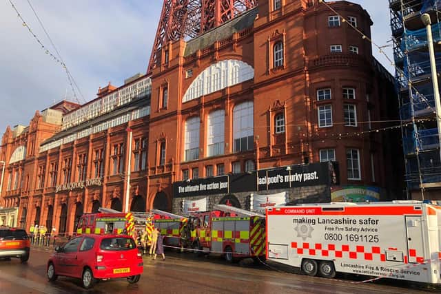 Today's incident at Blackpool Tower was over an electrical fault found in a neighbouring building.