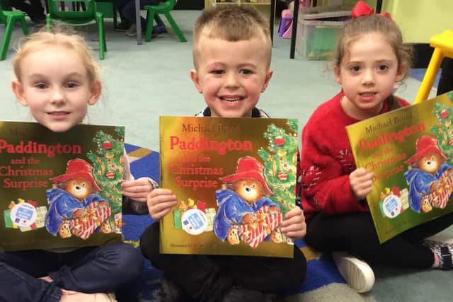 Pupils at St Kentigern’s Primary School, in Blackpool, with their free books courtesy of Get Blackpool Reading