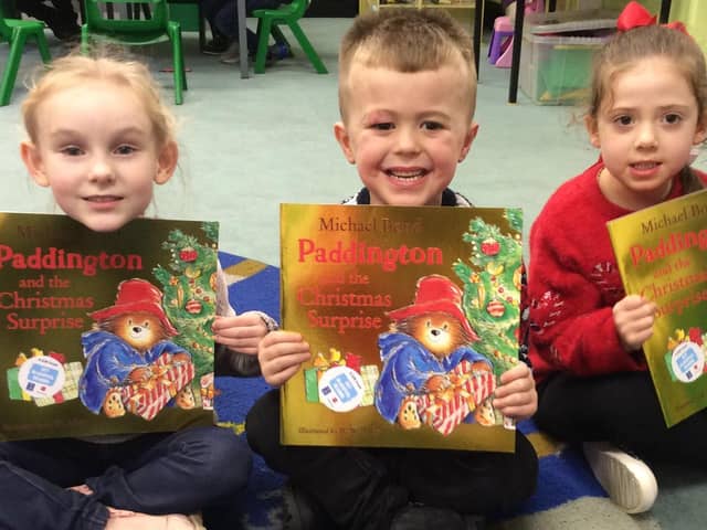 Pupils at St Kentigern’s Primary School, in Blackpool, with their free books courtesy of Get Blackpool Reading