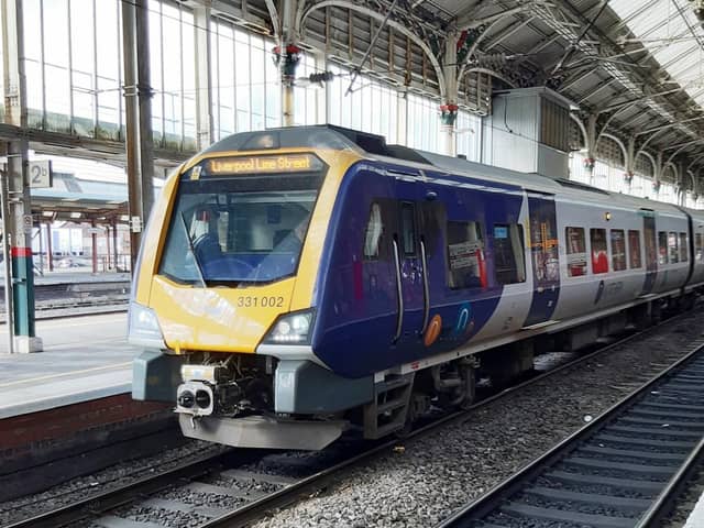 Northern train at Preston Railway Station.