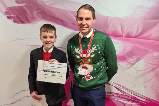 Year Six pupil at Blackpool's Unity Academy, Lynden Anderson, and the school's headteacher Stephen Cooke (Picture: Unity Academy)