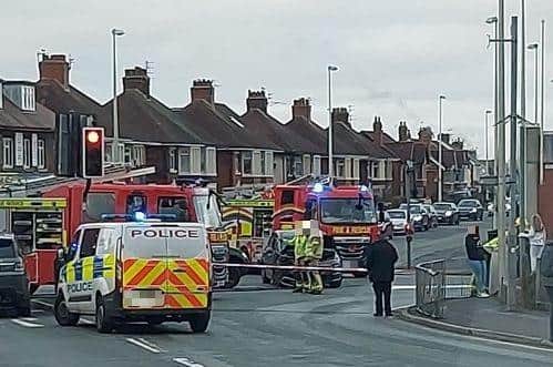 A two-vehicle crash caused a busy junction in Bispham to be closed (Credit: Amy Hindle)