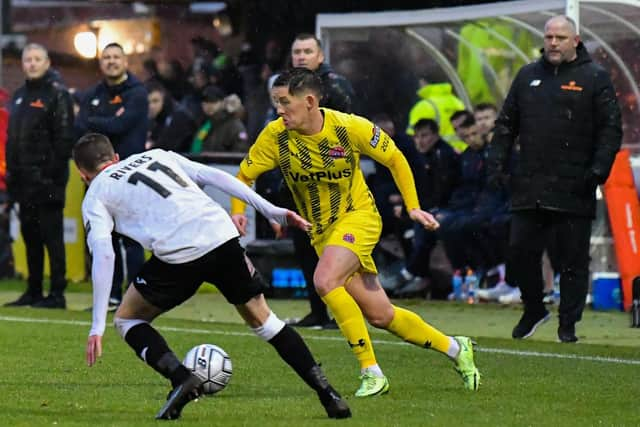 Fylde's defeat at Darlington was a difficult watch for boss Jim Bentley (right)