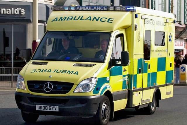 A woman was hospitalised after suffering "multiple injuries" in a car crash in Blackpool