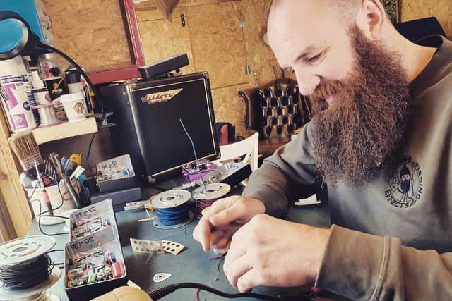 Richard working on one of his electronic creations